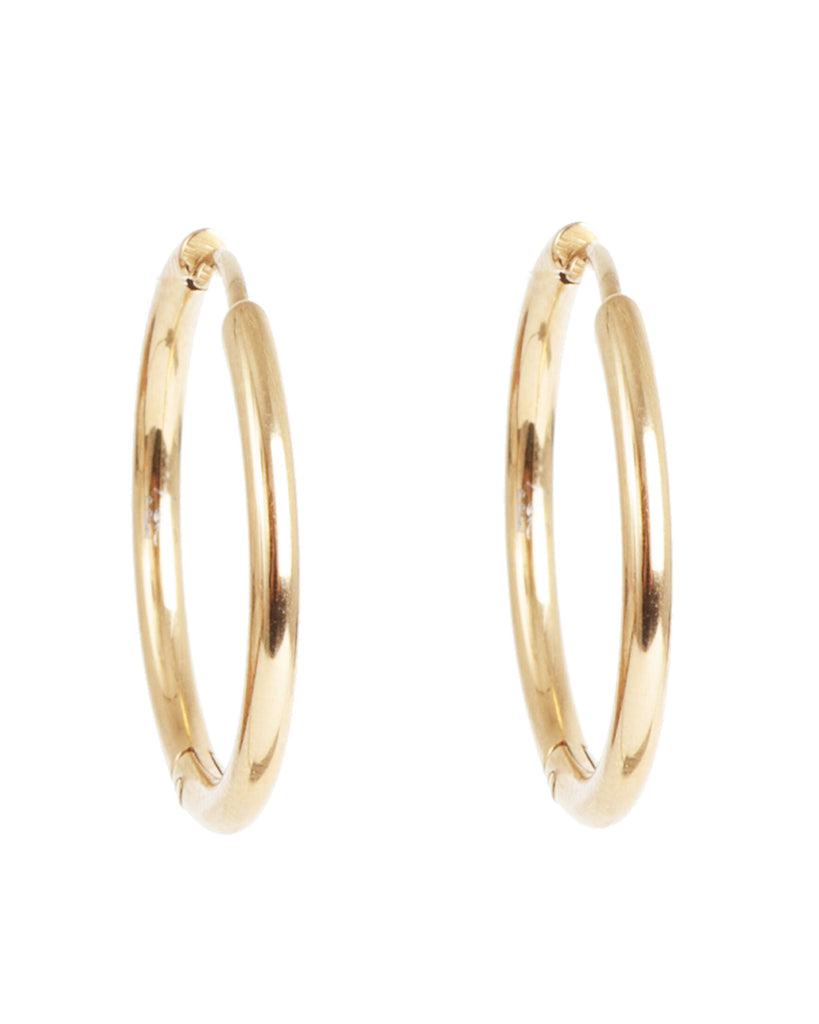 A&C Oslo Steel Clean Coll Earrings 25mm- gold