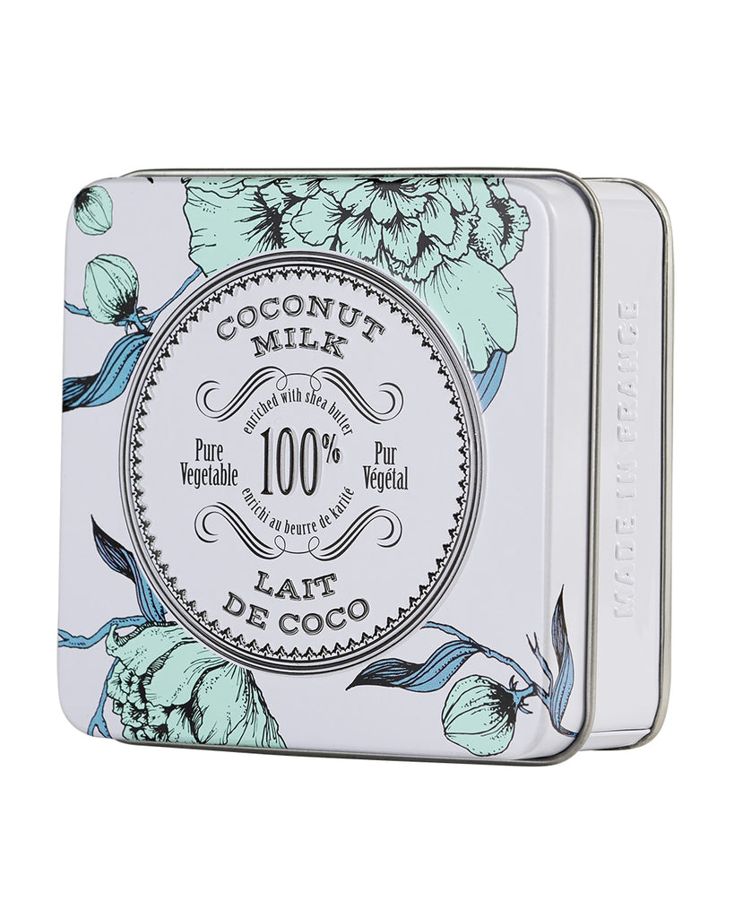 La Chatelaine – Triple Milled 100g Travel Soap in Tin – Coconut