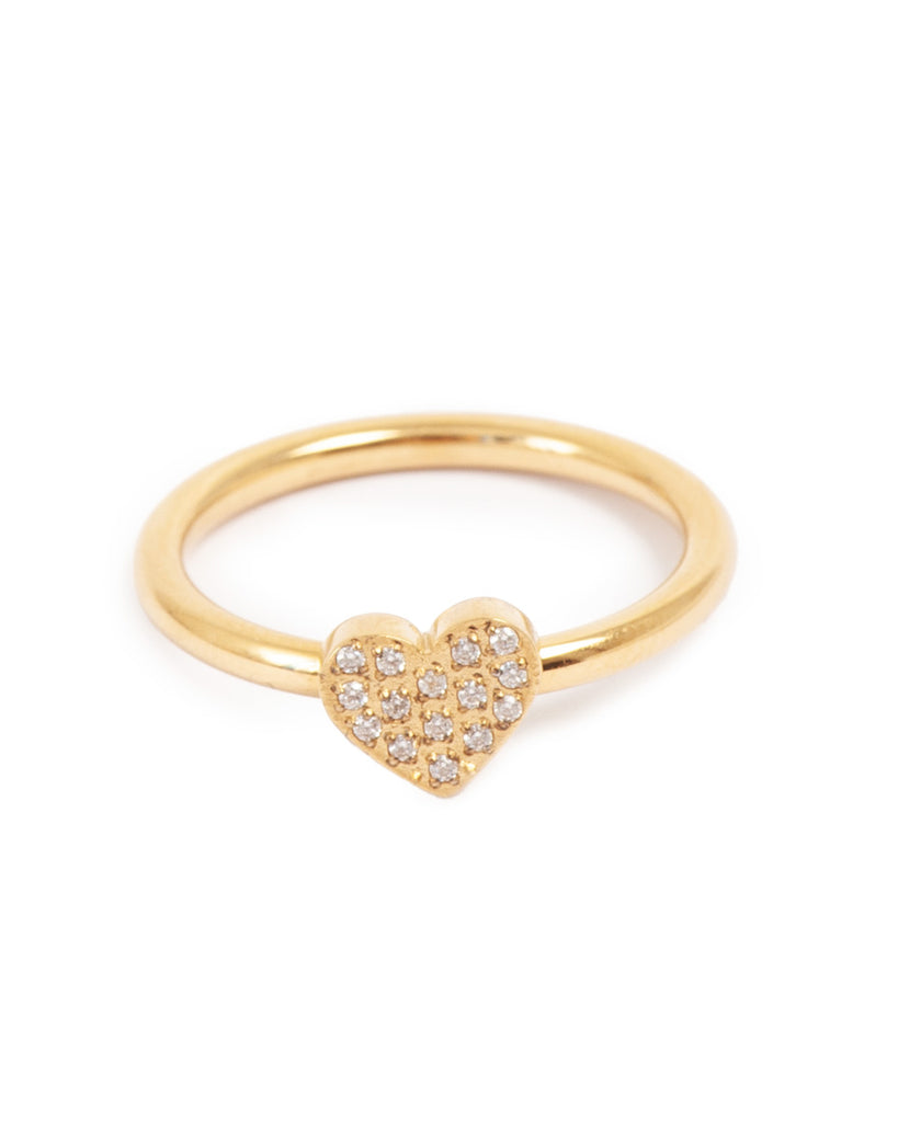 A&C Oslo Ring Heart- Stee, 14k gold