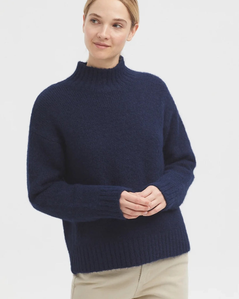 Nice Things Turtleneck Sweater - navy