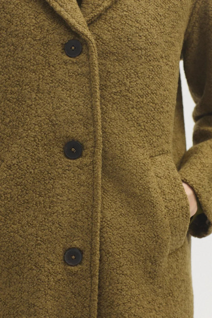 Nice Things Boucle Coat - Khaki