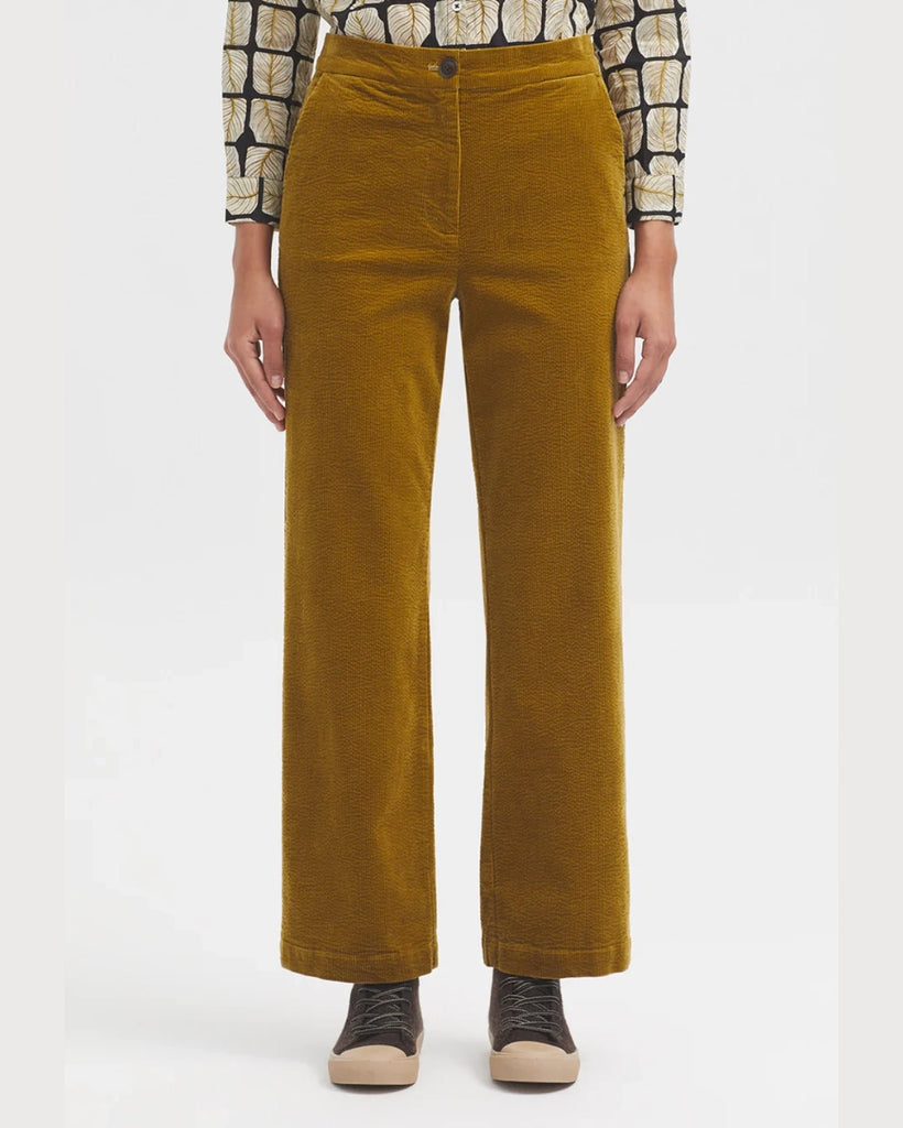 Nice Things Bubble Cord Trouser - olive green