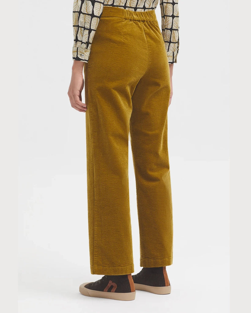 Nice Things Bubble Cord Trouser - olive green