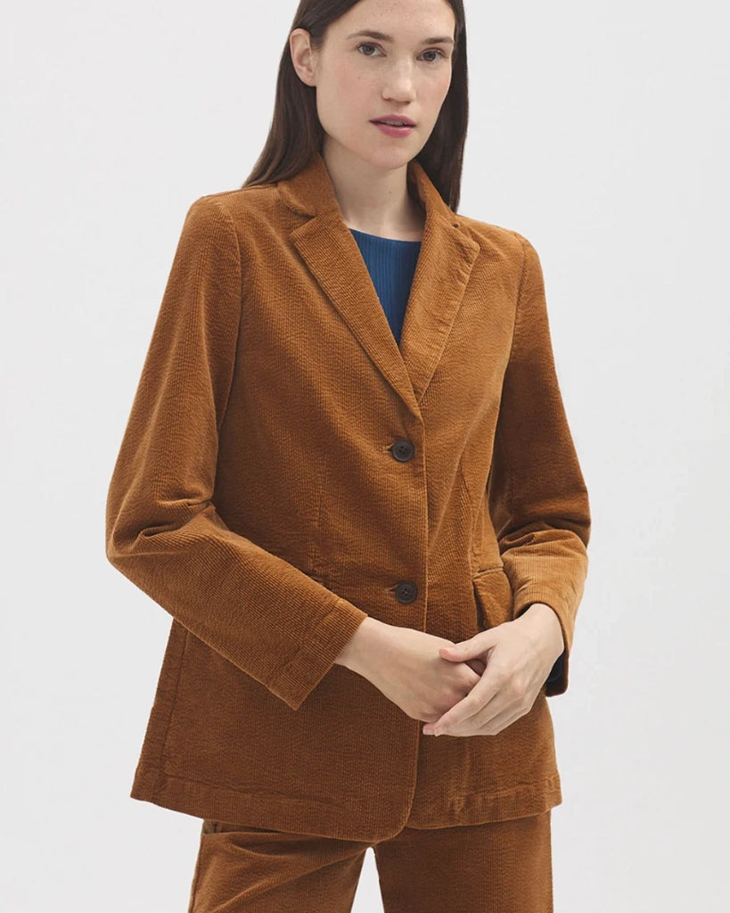 Nice Things Bubble Cord Blazer - tan