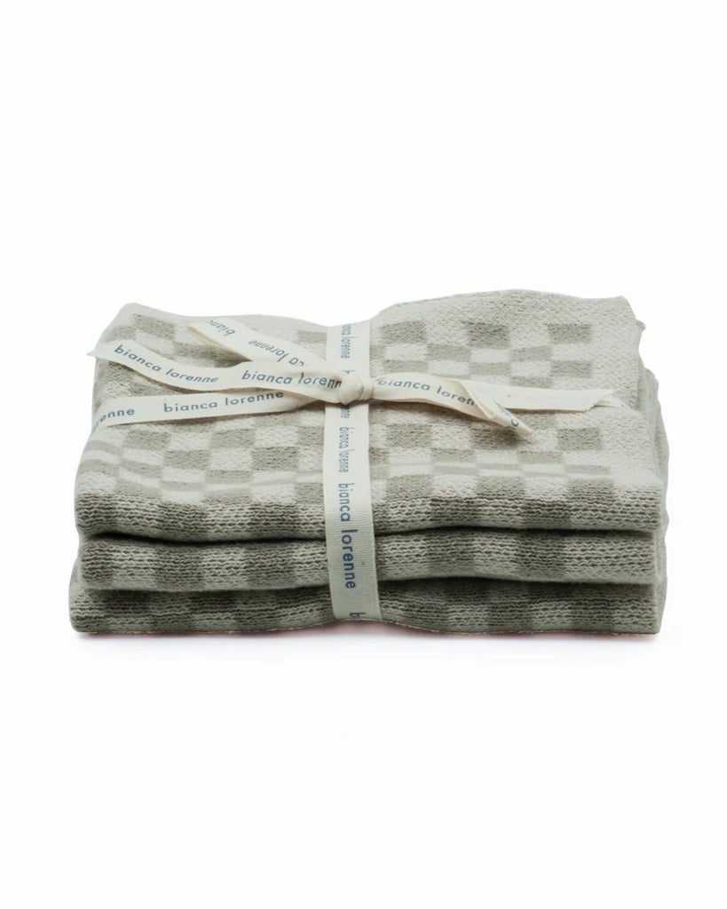 Bianca Lorenne Chekka Taupe Washcloths - set of three (Copy)