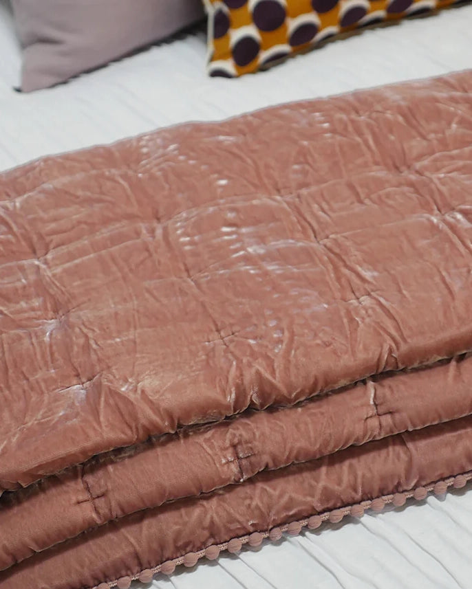 Seneca Cruz Velvet Comforter - Vintage Pink