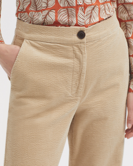 Nice Things Bubble Cord Trouser -dark ecru