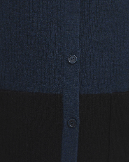 Nice Things Two Tone V-neck Cardigan- navy & black