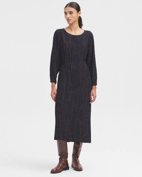 Nice Things Skyline Long Dress - navy