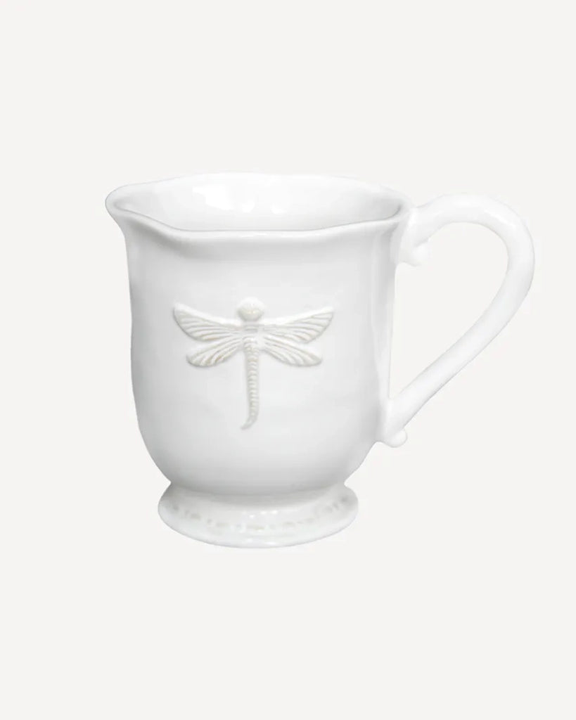 French Country Collections Dragonfly Stoneware White Mug