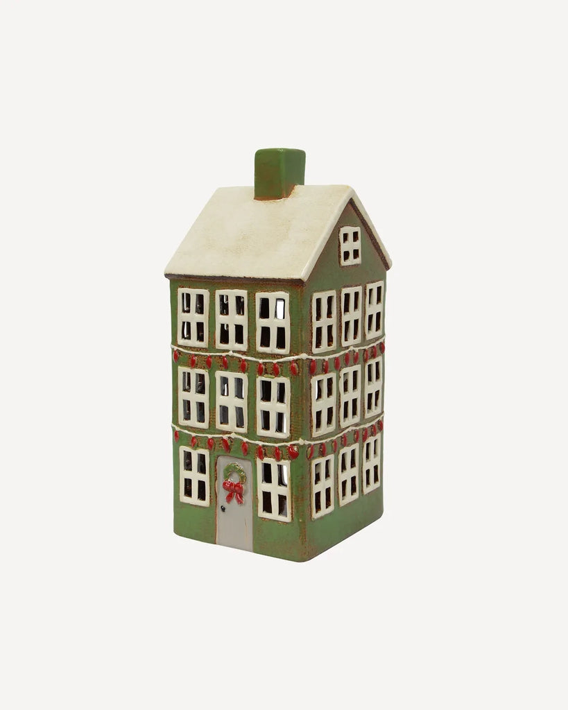 French Country Collections Alsace Tea Light Grande Chalet Christmas Green