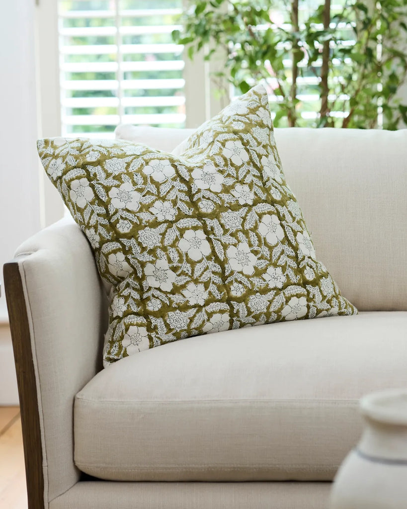 French Country Collections Salta Floral Chartreuse Cushion Cover